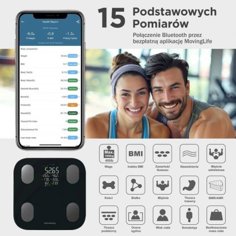ANALITYCZNA WAGA ŁAZIENKOWA SMART IOS ANDROID KLAUSBERG KB-7854 Klausberg