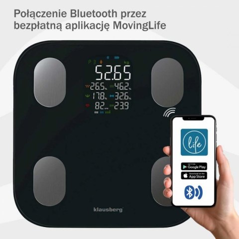 ANALITYCZNA WAGA ŁAZIENKOWA SMART IOS ANDROID KLAUSBERG KB-7854 Klausberg