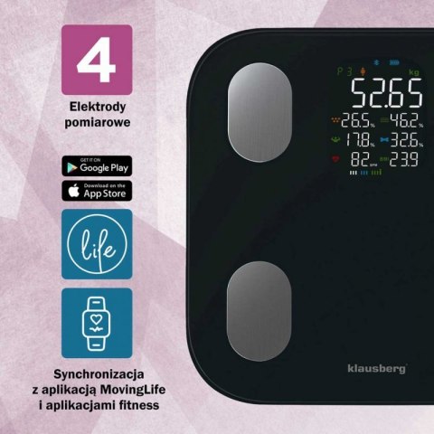 ANALITYCZNA WAGA ŁAZIENKOWA SMART IOS ANDROID KLAUSBERG KB-7854 Klausberg