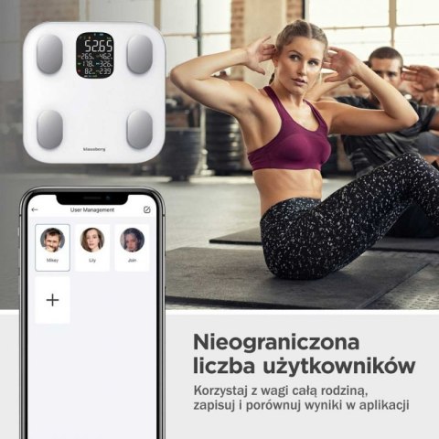 ANALITYCZNA WAGA ŁAZIENKOWA SMART IOS ANDROID KLAUSBERG KB-7855 Klausberg