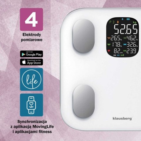 ANALITYCZNA WAGA ŁAZIENKOWA SMART IOS ANDROID KLAUSBERG KB-7855 Klausberg