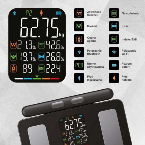 ANALITYCZNA WAGA ŁAZIENKOWA SMART IOS ANDROID KLAUSBERG KB-7856 Klausberg