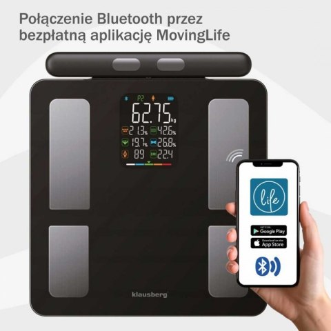 ANALITYCZNA WAGA ŁAZIENKOWA SMART IOS ANDROID KLAUSBERG KB-7856 Klausberg