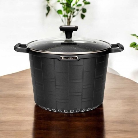 GARNEK GRANITOWY Z POKRYWĄ 24cm 6,5L E-7032 Elitehoff