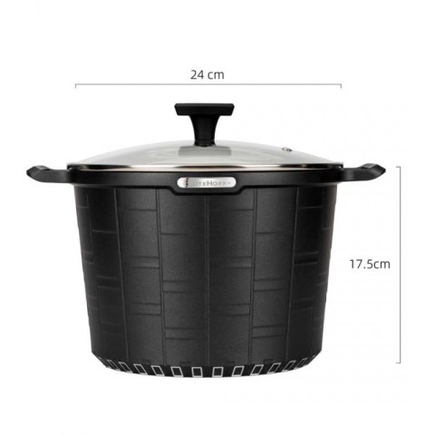 GARNEK GRANITOWY Z POKRYWĄ 24cm 6,5L E-7032 Elitehoff