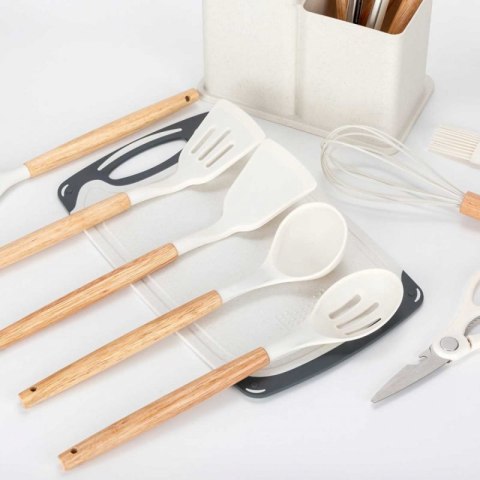 ZESTAW 19 ELEM. NOŻY I PRZYBORÓW KUCHENNYCH W STOJAKU E-6071 Elitehoff