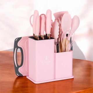 ZESTAW 19 ELEM. NOŻY I PRZYBORÓW KUCHENNYCH W STOJAKU E-6072 Elitehoff