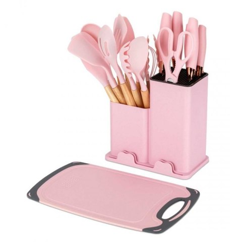 ZESTAW 19 ELEM. NOŻY I PRZYBORÓW KUCHENNYCH W STOJAKU E-6072 Elitehoff