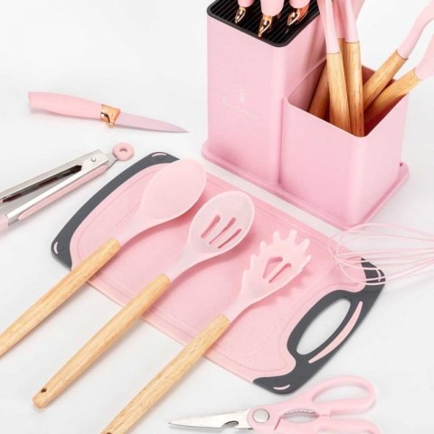 ZESTAW 19 ELEM. NOŻY I PRZYBORÓW KUCHENNYCH W STOJAKU E-6072 Elitehoff