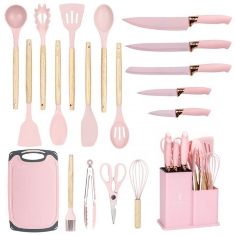 ZESTAW 19 ELEM. NOŻY I PRZYBORÓW KUCHENNYCH W STOJAKU E-6072 Elitehoff