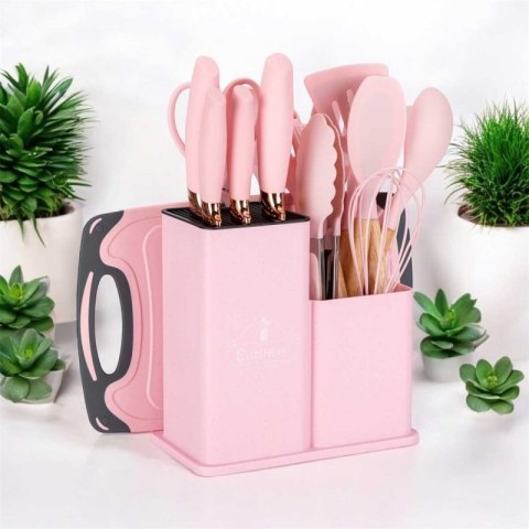 ZESTAW 19 ELEM. NOŻY I PRZYBORÓW KUCHENNYCH W STOJAKU E-6072 Elitehoff