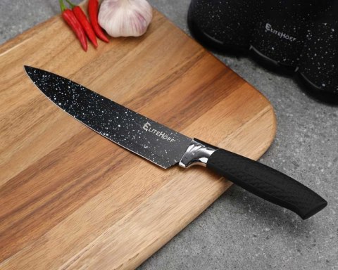 ZESTAW 5 KUCHENNYCH NOŻY MARMURKOWYCH Z OBIERACZKĄ E-6192 Elitehoff