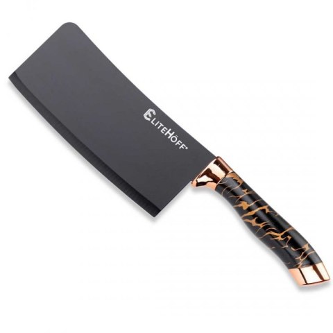 ZESTAW 9 ELEM. NOŻY KUCHENNYCH W STOJAKU Z OSTRZAŁKĄ I NOŻYCAMI E-6270 Elitehoff