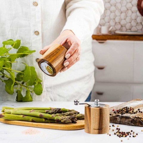 AKACJOWY MŁYNEK DO PIEPRZU + SOLNICZKA KLAUSBERG KB-7859 Klausberg