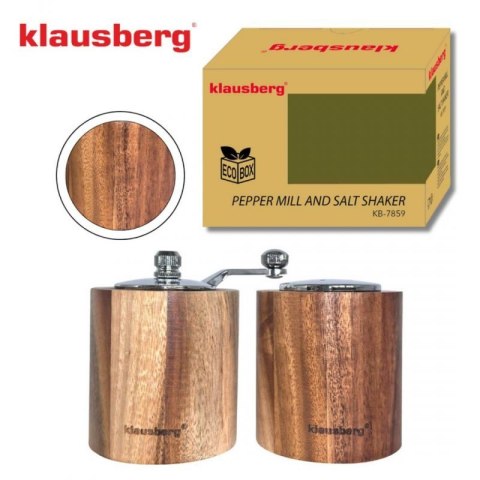 AKACJOWY MŁYNEK DO PIEPRZU + SOLNICZKA KLAUSBERG KB-7859 Klausberg