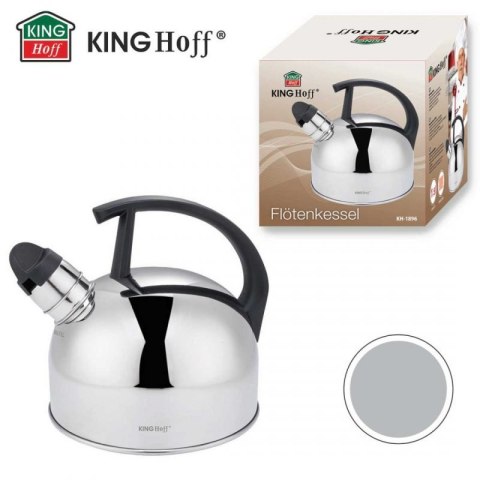 CZAJNIK 1,5L Z GWIZDKIEM KINGHOFF KH-1896 SREBRNY Kinghoff