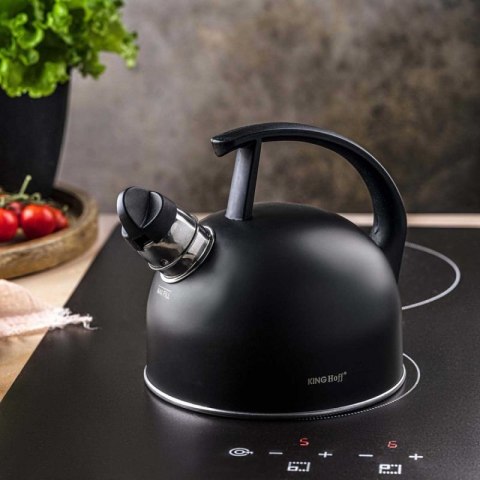 CZAJNIK 1,5L Z GWIZDKIEM KINGHOFF KH-1897 CZARNY MAT Kinghoff