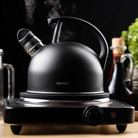 CZAJNIK 1,5L Z GWIZDKIEM KINGHOFF KH-1897 CZARNY MAT Kinghoff