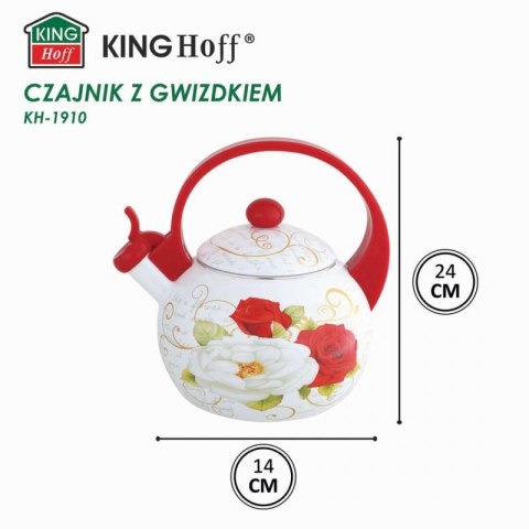 CZAJNIK EMALIOWANY 2L Z GWIZDKIEM KINGHOFF KH-1910 Kinghoff