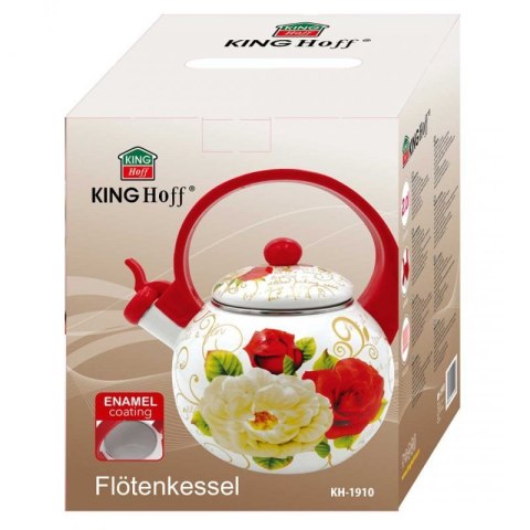 CZAJNIK EMALIOWANY 2L Z GWIZDKIEM KINGHOFF KH-1910 Kinghoff