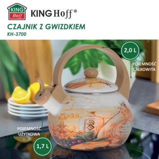 CZAJNIK EMALIOWANY 2L Z GWIZDKIEM KINGHOFF KH-3700 Kinghoff