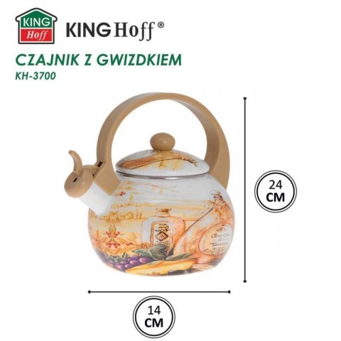 CZAJNIK EMALIOWANY 2L Z GWIZDKIEM KINGHOFF KH-3700 Kinghoff