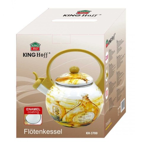 CZAJNIK EMALIOWANY 2L Z GWIZDKIEM KINGHOFF KH-3700 Kinghoff