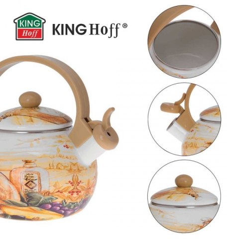 CZAJNIK EMALIOWANY 2L Z GWIZDKIEM KINGHOFF KH-3700 Kinghoff