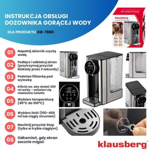 DYSPENSER DOZOWNIK GORĄCEJ WODY 2,7L KLAUSBERG KB-7880 Klausberg
