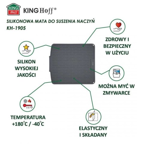 MATA PODKŁADKA SILIKONOWA OCIEKACZ DO NACZYŃ 46x40cm KINGHOFF KH-1905 Kinghoff