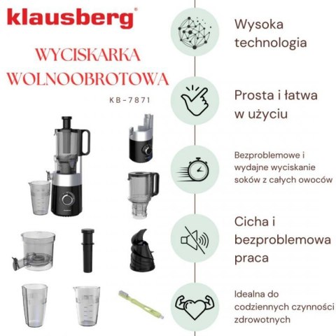 SOKOWIRÓWKA WYCISKARKA WOLNOOBROTOWA PIONOWA KLAUSBERG KB-7871 Klausberg