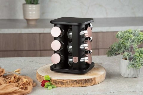 STOJAK OBROTOWY NA PRZYPRAWY 12 POJEMNIKÓW BERLINGER HAUS BH-8559 BLACK ROSE Berlinger haus