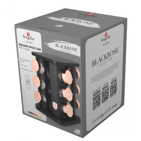 STOJAK OBROTOWY NA PRZYPRAWY 12 POJEMNIKÓW BERLINGER HAUS BH-8559 BLACK ROSE Berlinger haus