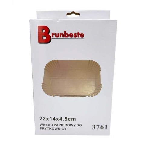 WKŁAD PAPIEROWY DO FRYTOWNICY PROSTOKĄTNY 22x14cm 100szt. 3761 Brunbeste