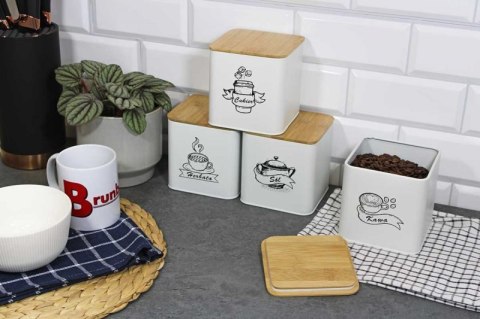 ZESTAW 4 POJEMNIKÓW KUCHENNYCH NA PRODUKTY SYPKIE 4264 Brunbeste