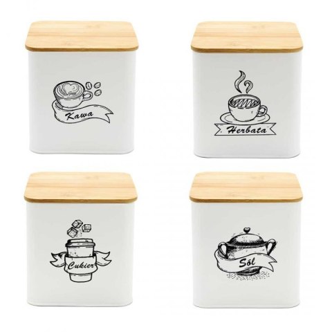 ZESTAW 4 POJEMNIKÓW KUCHENNYCH NA PRODUKTY SYPKIE 4264 Brunbeste