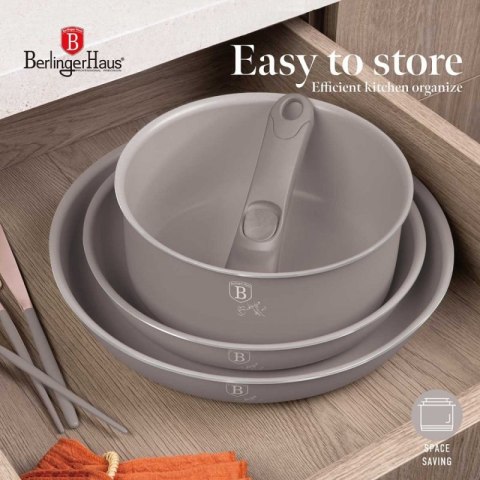 ZESTAW GARNKÓW TYTANOWYCH 9 ELEM. BERLINGER HAUS BH-8255 TAUPE Berlinger haus