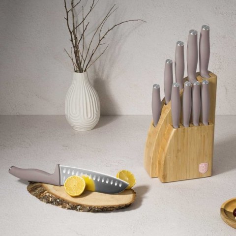 ZESTAW NOŻY BERLINGER HAUS BH-3122 TAUPE W BLOKU BAMBUSOWYM Berlinger haus