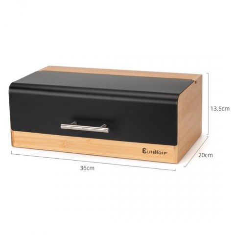 CHLEBAK BAMBUSOWY POJEMNIK NA PIECZYWO E-6067 CZARNY Elitehoff