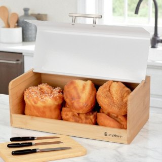 CHLEBAK BAMBUSOWY POJEMNIK NA PIECZYWO E-6068 BIAŁY Elitehoff