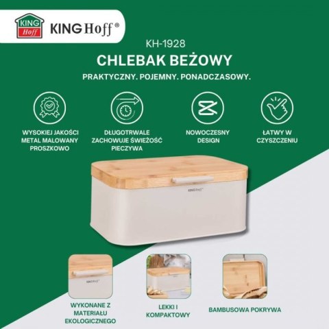 CHLEBAK STALOWY Z BABUSOWĄ POKRYWĄ KINGHOFF KH-1928 Kinghoff