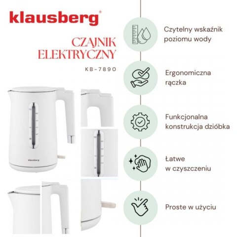 CZAJNIK ELEKTRYCZNY 1,7L KLAUSBERG KB-7890 BIAŁY Klausberg