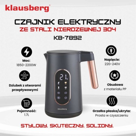 CZAJNIK ELEKTRYCZNY 1,7L KLAUSBERG KB-7892 LED REGULACJA TEMPERATURY Klausberg