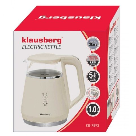 CZAJNIK ELEKTRYCZNY 1L KLAUSBERG KB-7893 LED REGULACJA TEMPERATURY Klausberg