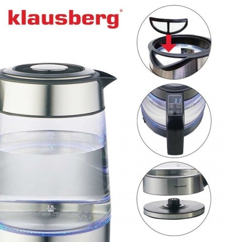 CZAJNIK ELEKTRYCZNY SZKLANY 1,7L KLAUSBERG KB-7888 LED RGB Klausberg