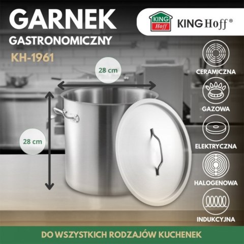 GARNEK GASTRONOMICZNY Z POKRYWĄ STALOWĄ 17L KINGHOFF KH-1961 Kinghoff