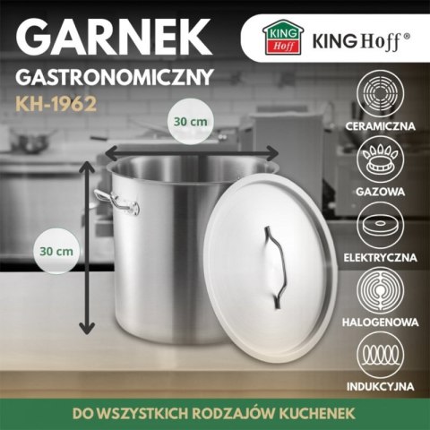 GARNEK GASTRONOMICZNY Z POKRYWĄ STALOWĄ 21L KINGHOFF KH-1962 Kinghoff