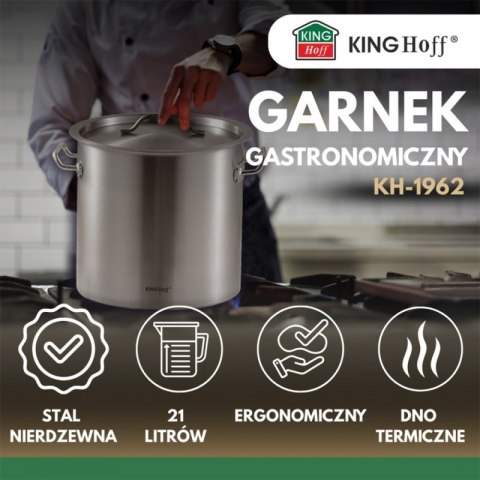 GARNEK GASTRONOMICZNY Z POKRYWĄ STALOWĄ 21L KINGHOFF KH-1962 Kinghoff