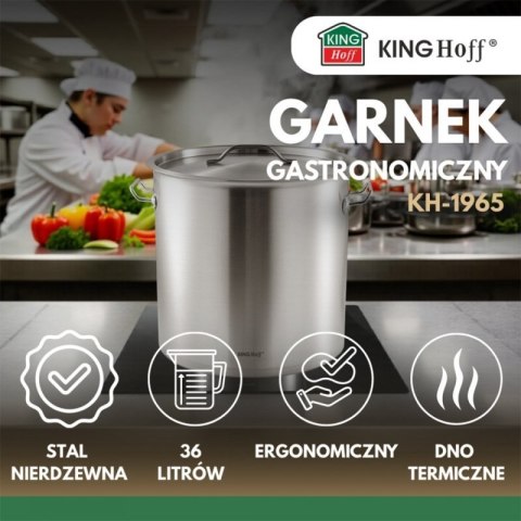GARNEK GASTRONOMICZNY Z POKRYWĄ STALOWĄ 36L KINGHOFF KH-1965 Kinghoff