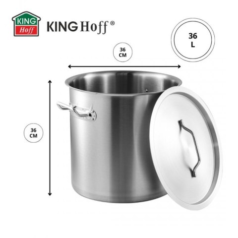 GARNEK GASTRONOMICZNY Z POKRYWĄ STALOWĄ 36L KINGHOFF KH-1965 Kinghoff